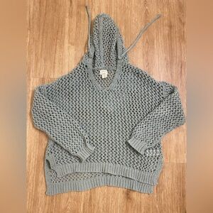 Elegant V-Neck Knit Sweater in Blue